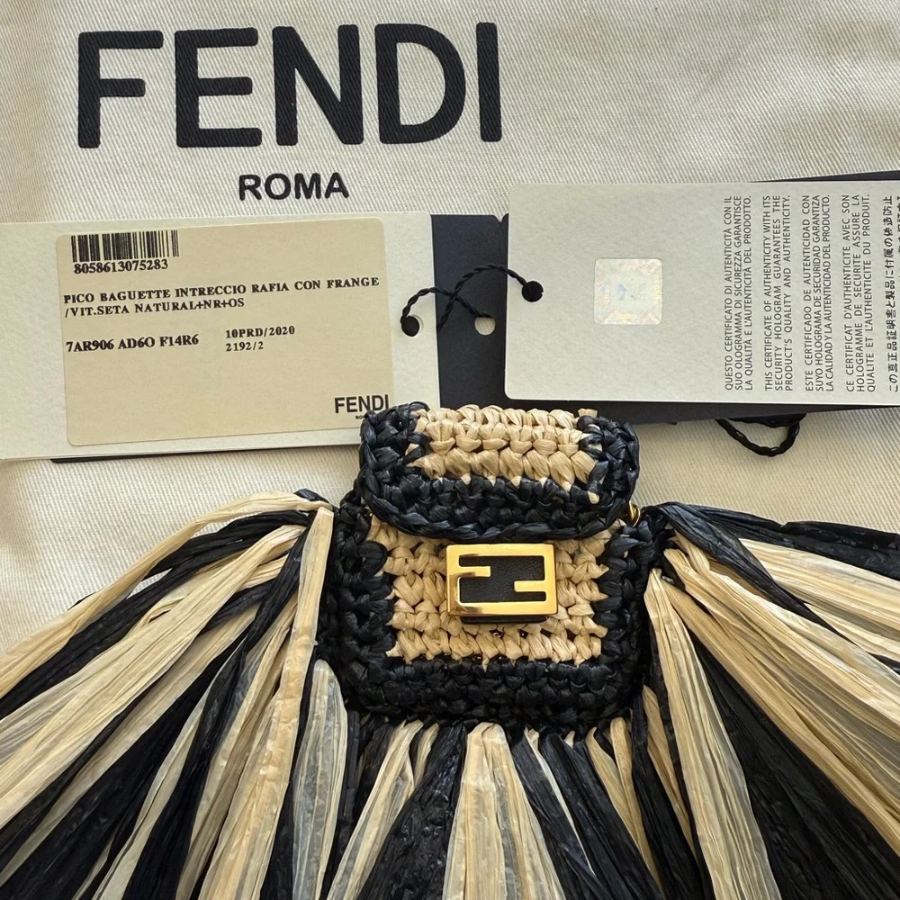 Fendi Black and Tan Fringe Mini Bag - Picture 8 of 10